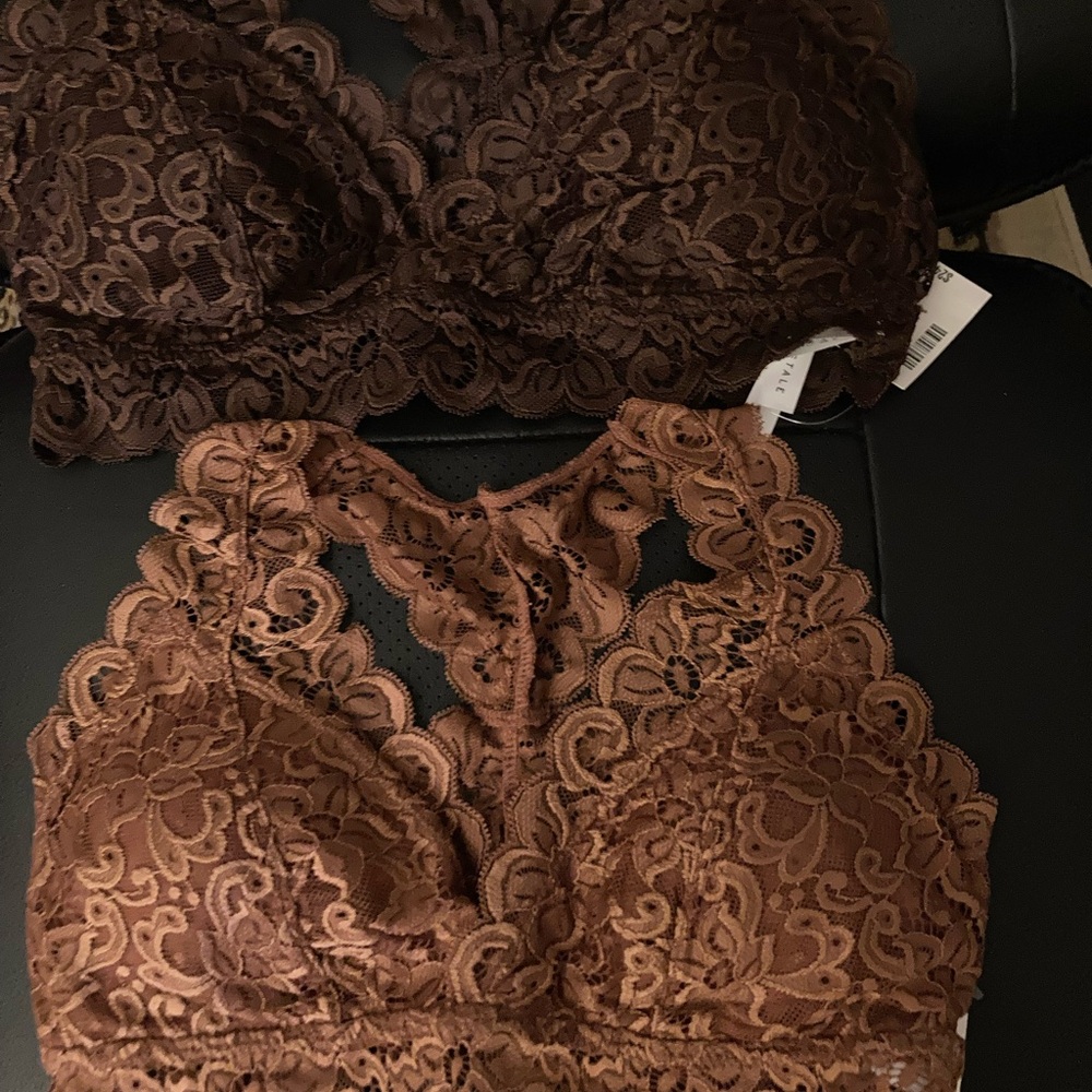 Aeropostale Lace Bralette Set in Dark and Light Brown New with tags